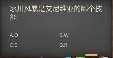 冰川风暴是艾尼维亚的哪个技能